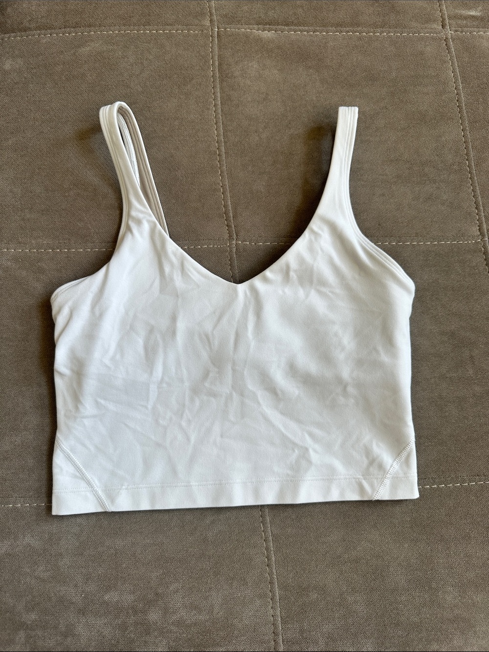 lululemon athletica White V-Neck Cropped Camisole